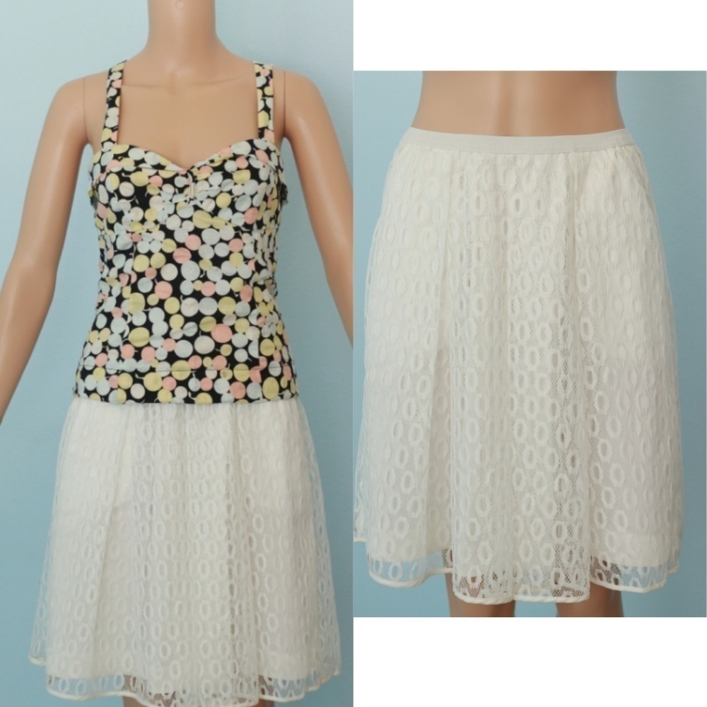 ANTHROPOLOGIE White Lace Skirt